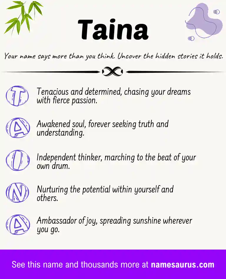 Acrostic poem about Taina.