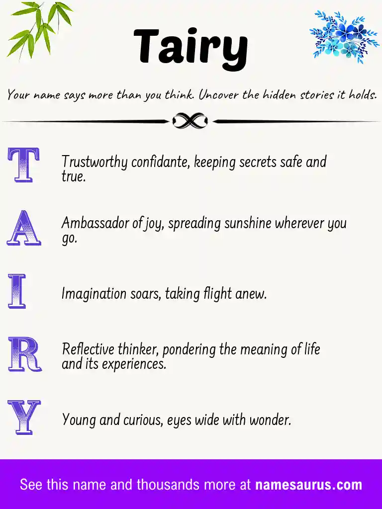 Acrostic poem about Tairy.