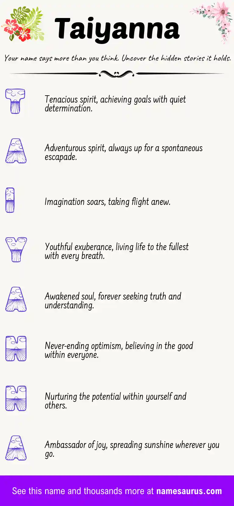 Acrostic poem about Taiyanna.