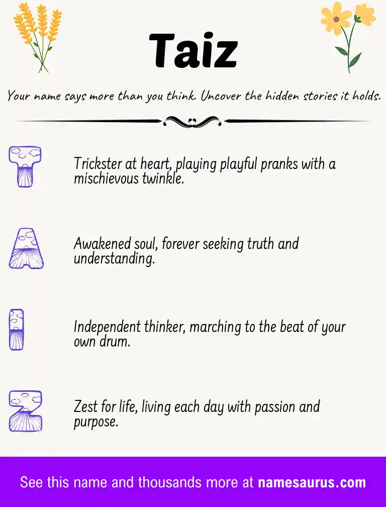 Acrostic poem about Taiz.