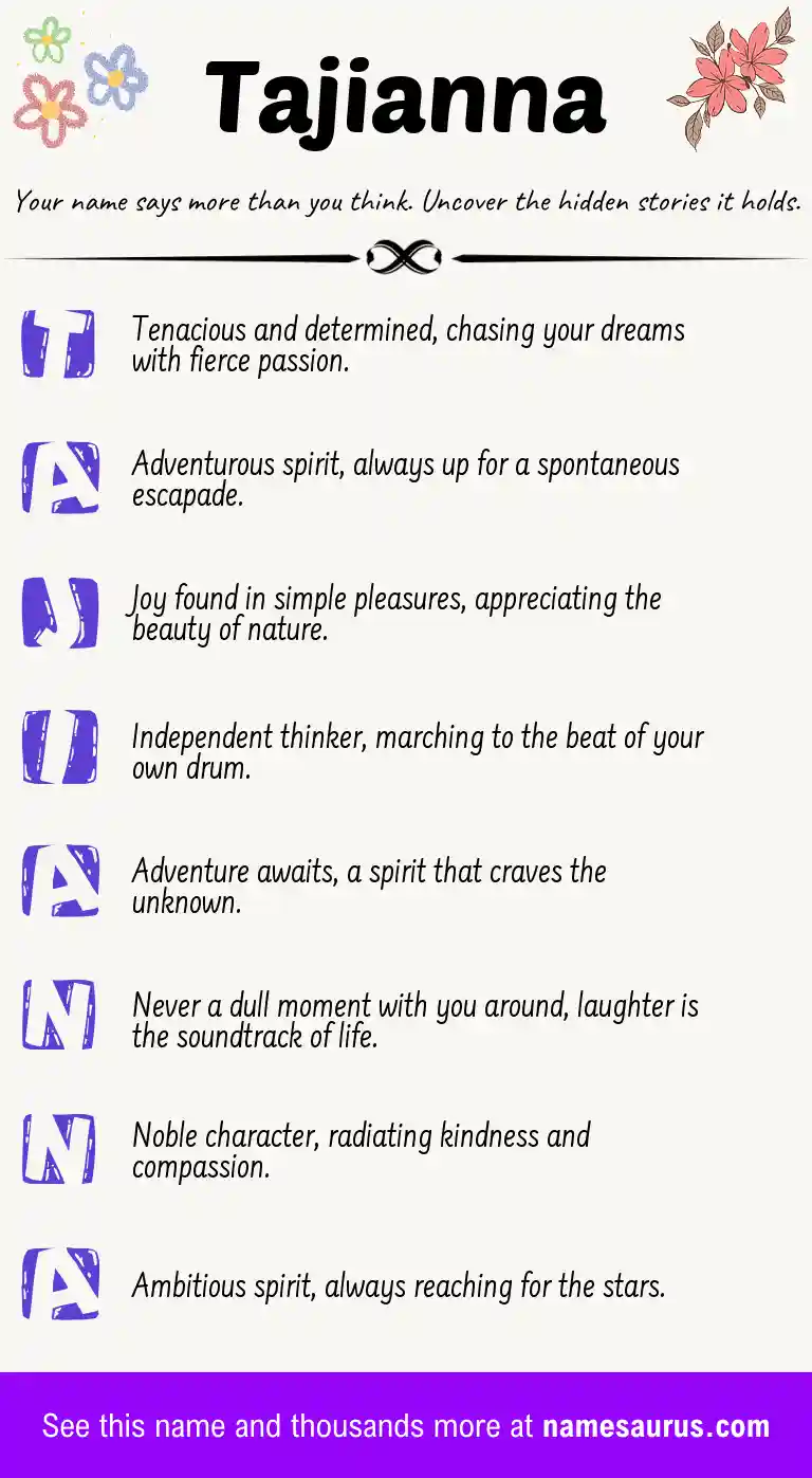 Acrostic poem about Tajianna.