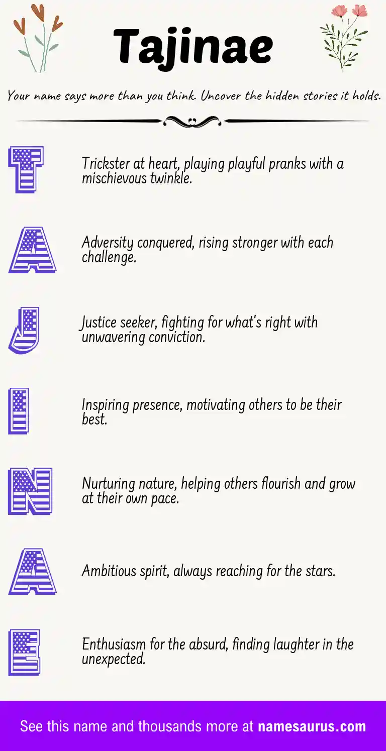 Acrostic poem about Tajinae.