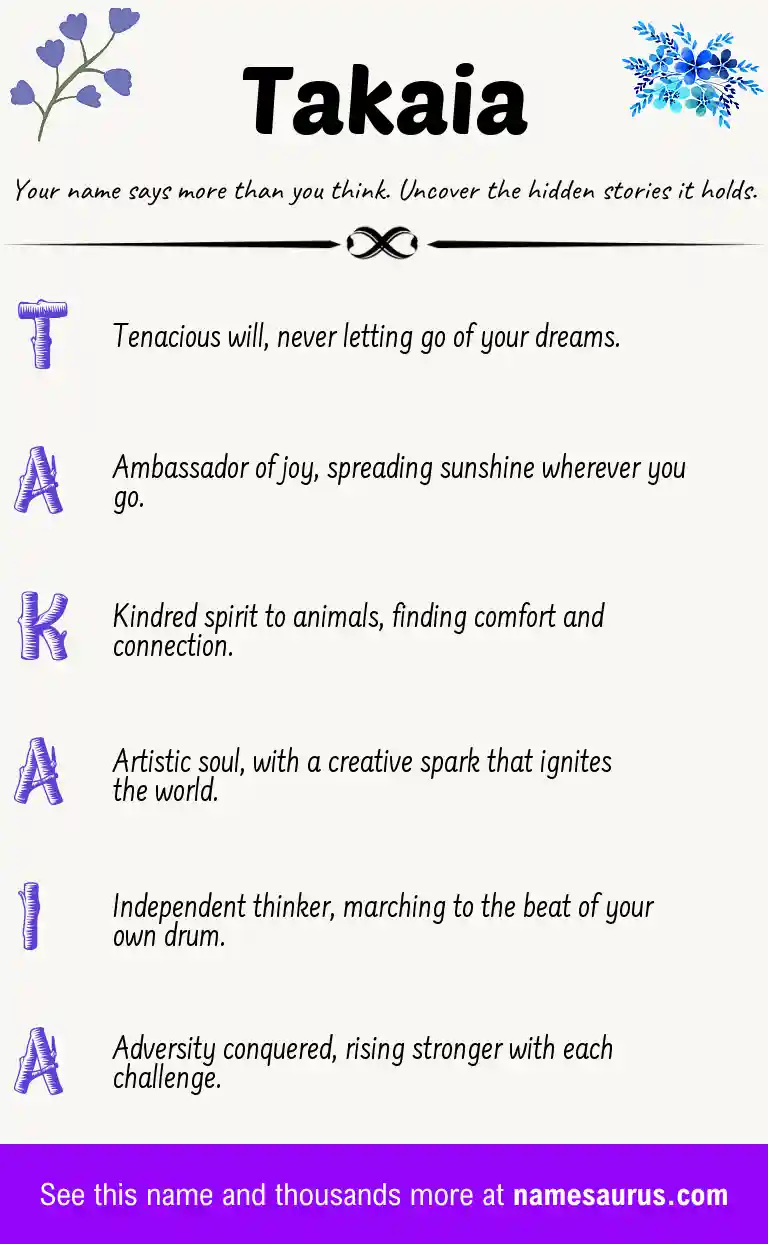 Acrostic poem about Takaia.
