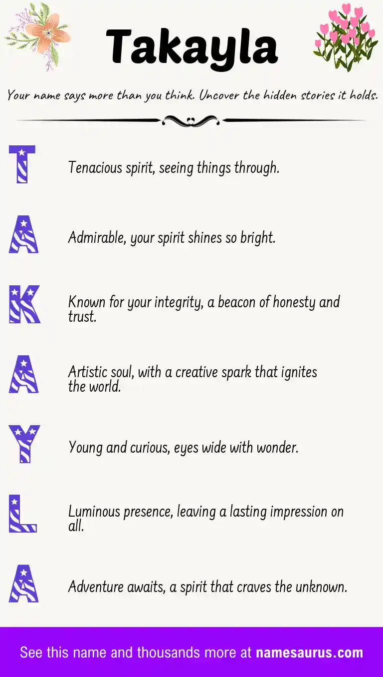 Acrostic poem about Takayla.