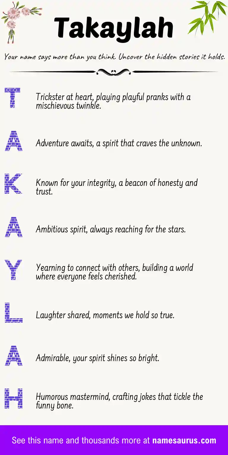 Acrostic poem about Takaylah.