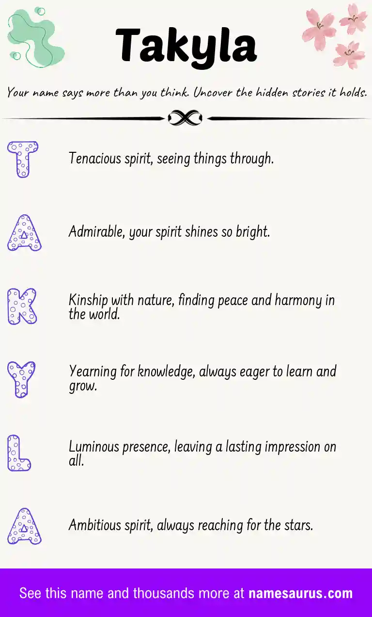 Acrostic poem about Takyla.