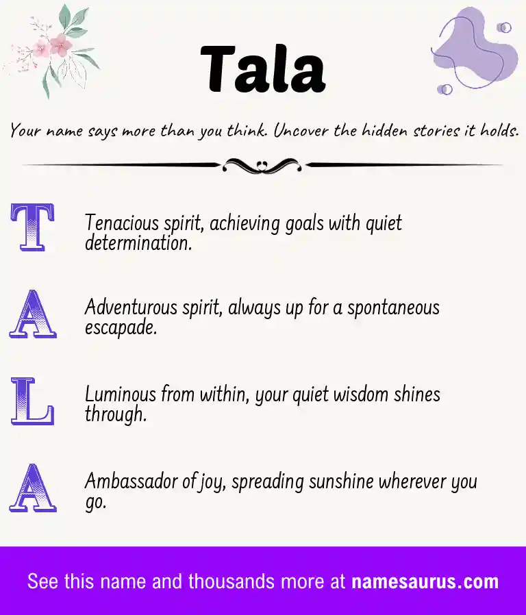 Acrostic poem about Tala.