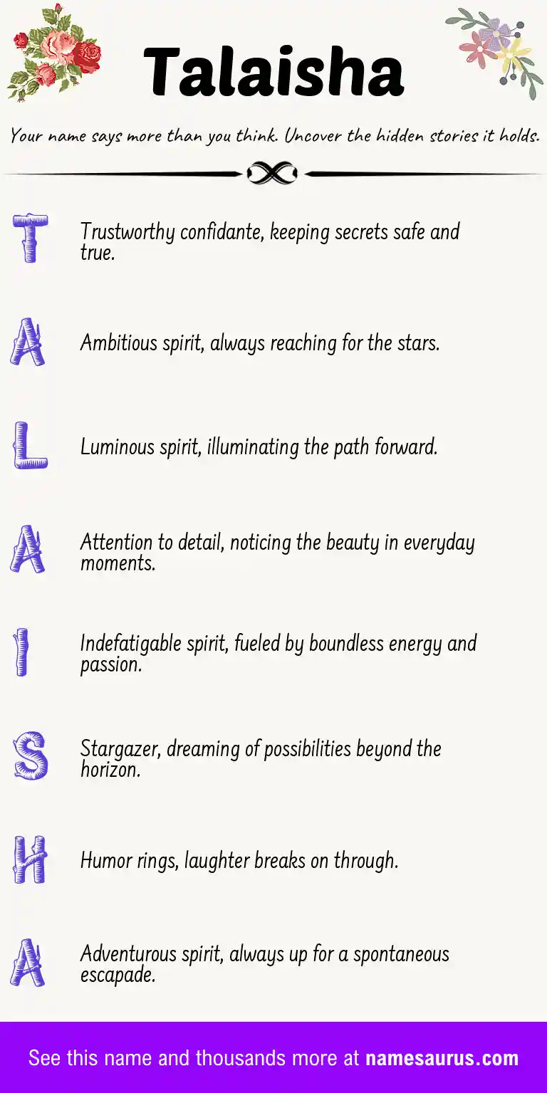 Acrostic poem about Talaisha.