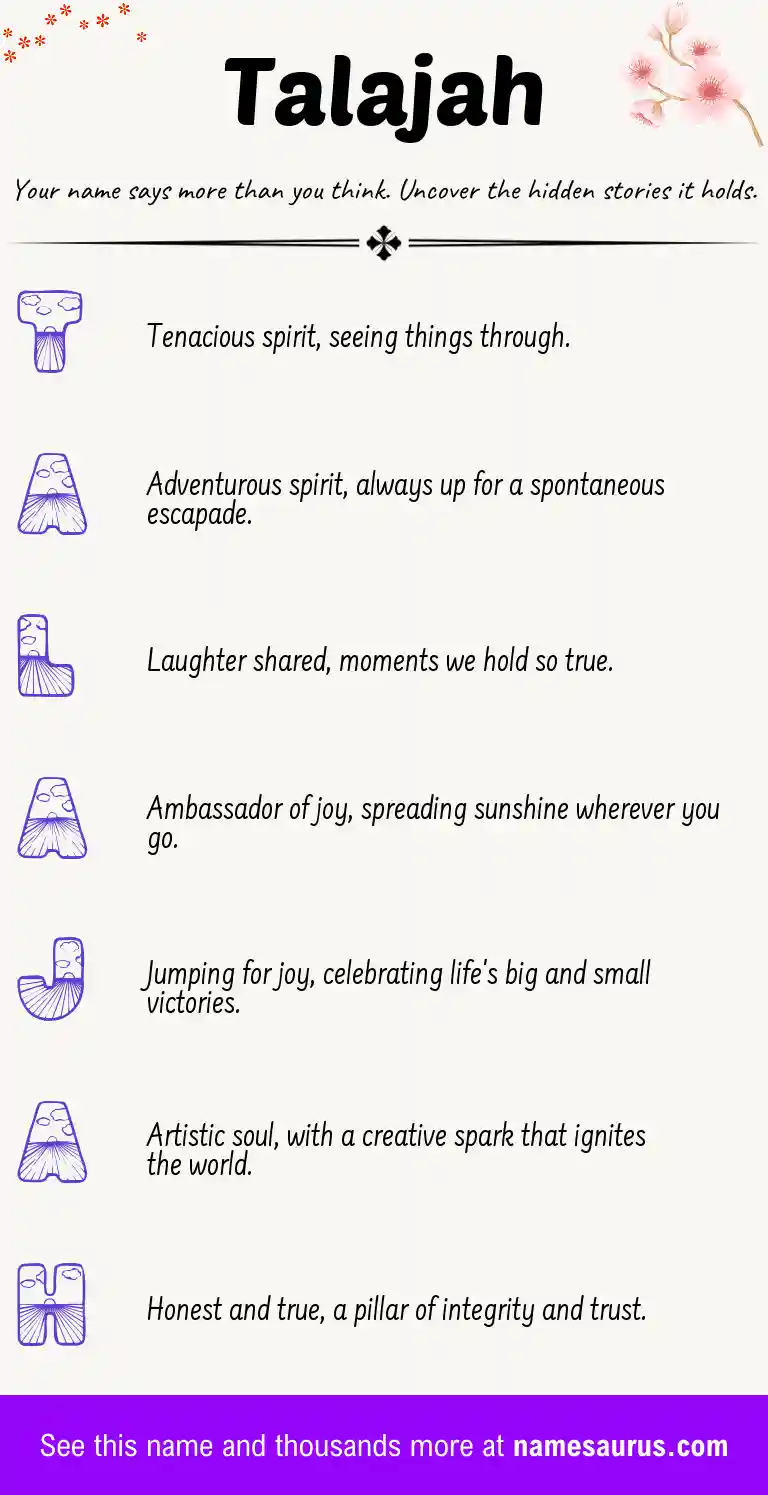 Acrostic poem about Talajah.