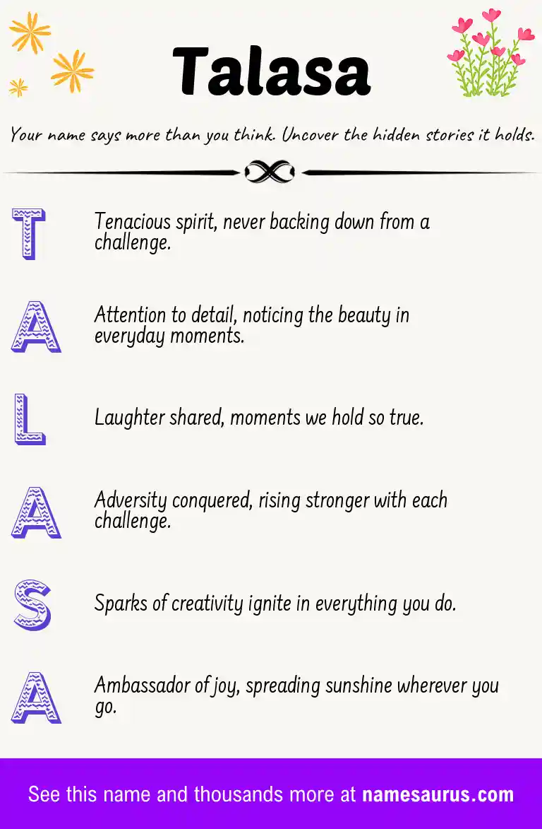 Acrostic poem about Talasa.