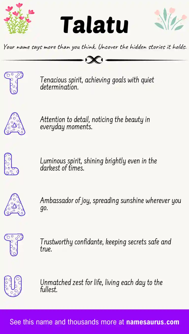 Acrostic poem about Talatu.