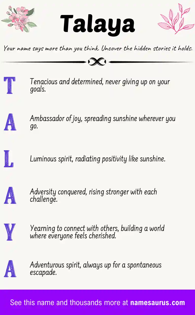 Acrostic poem about Talaya.