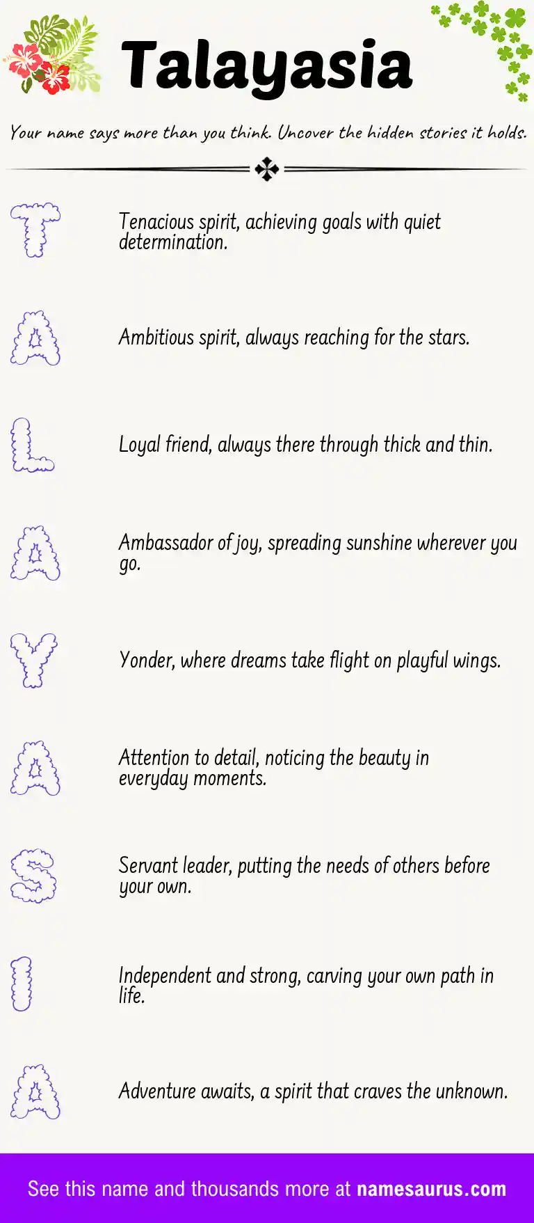 Acrostic poem about Talayasia.