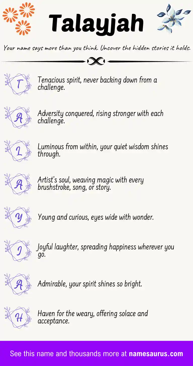 Acrostic poem about Talayjah.