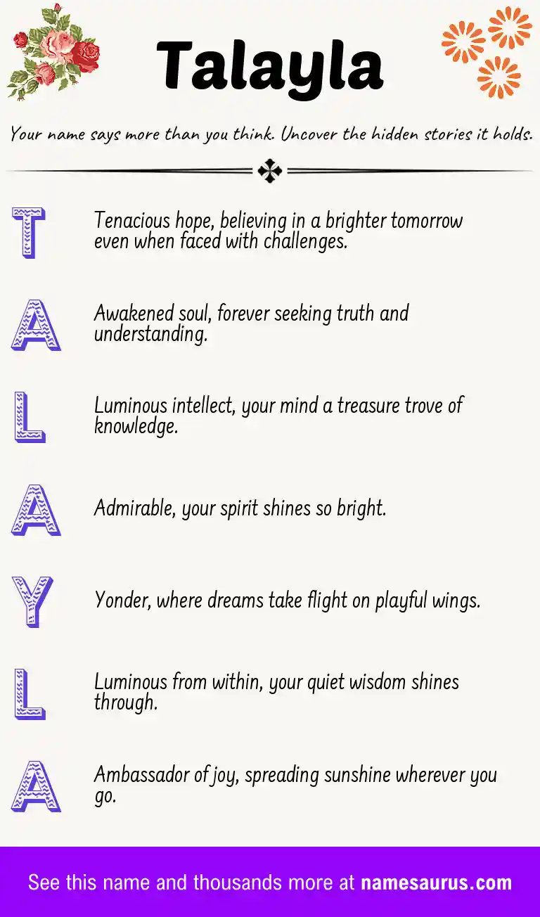 Acrostic poem about Talayla.
