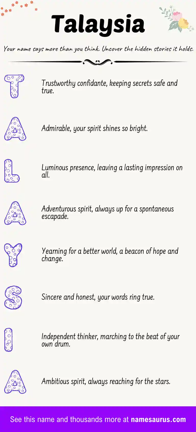 Acrostic poem about Talaysia.