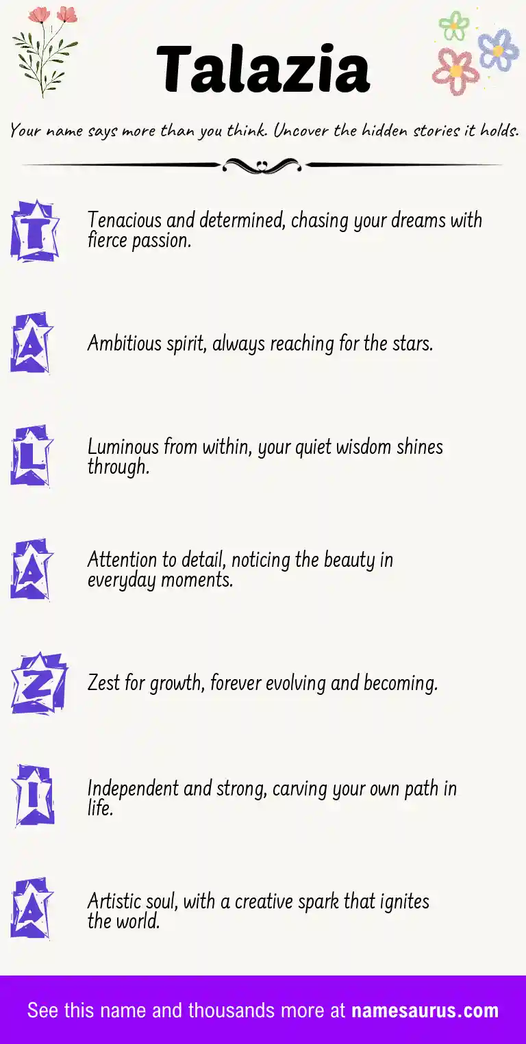 Acrostic poem about Talazia.