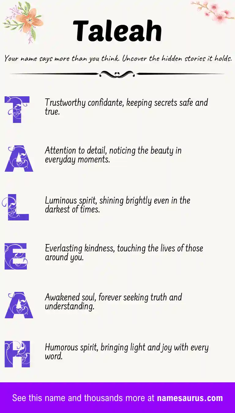 Acrostic poem about Taleah.