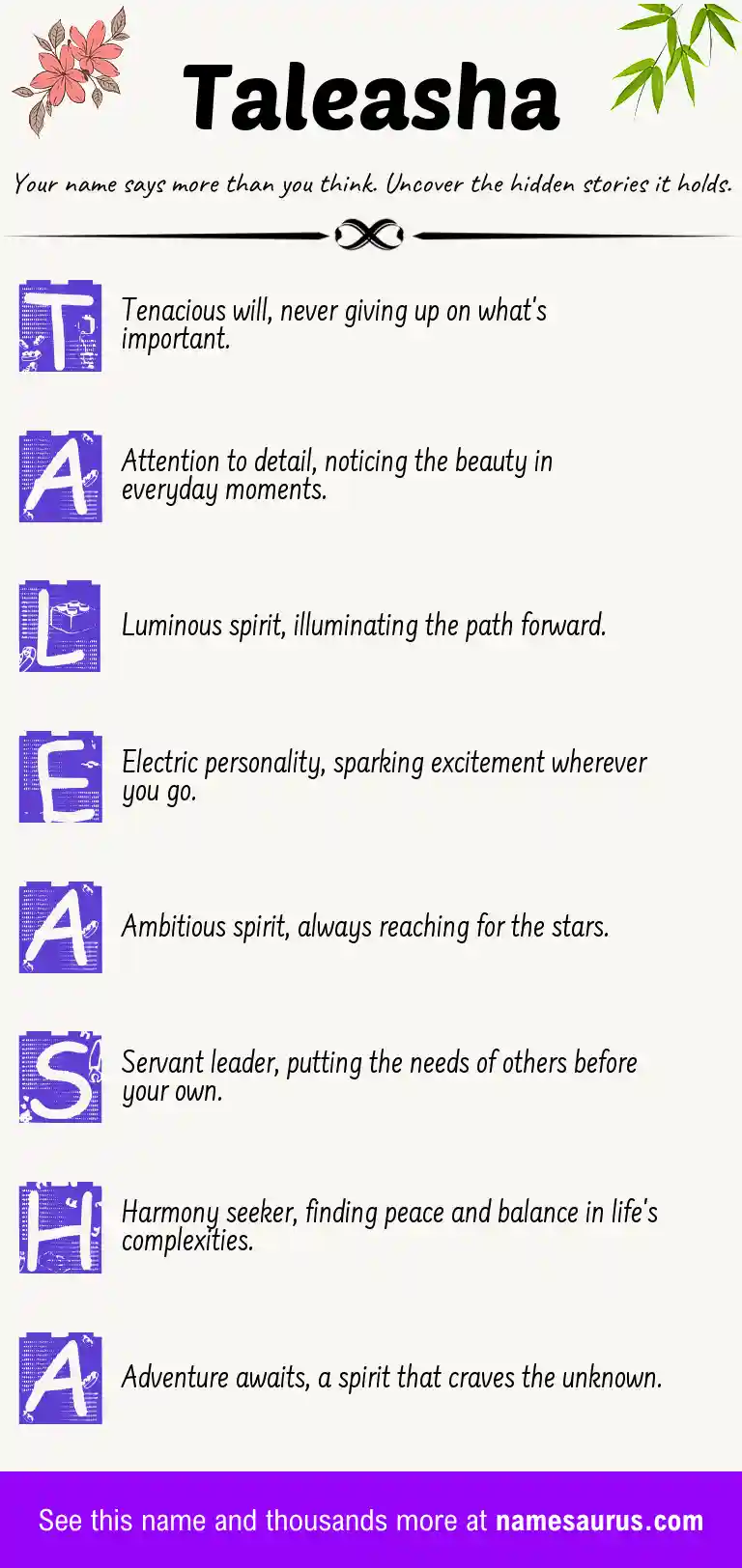 Acrostic poem about Taleasha.
