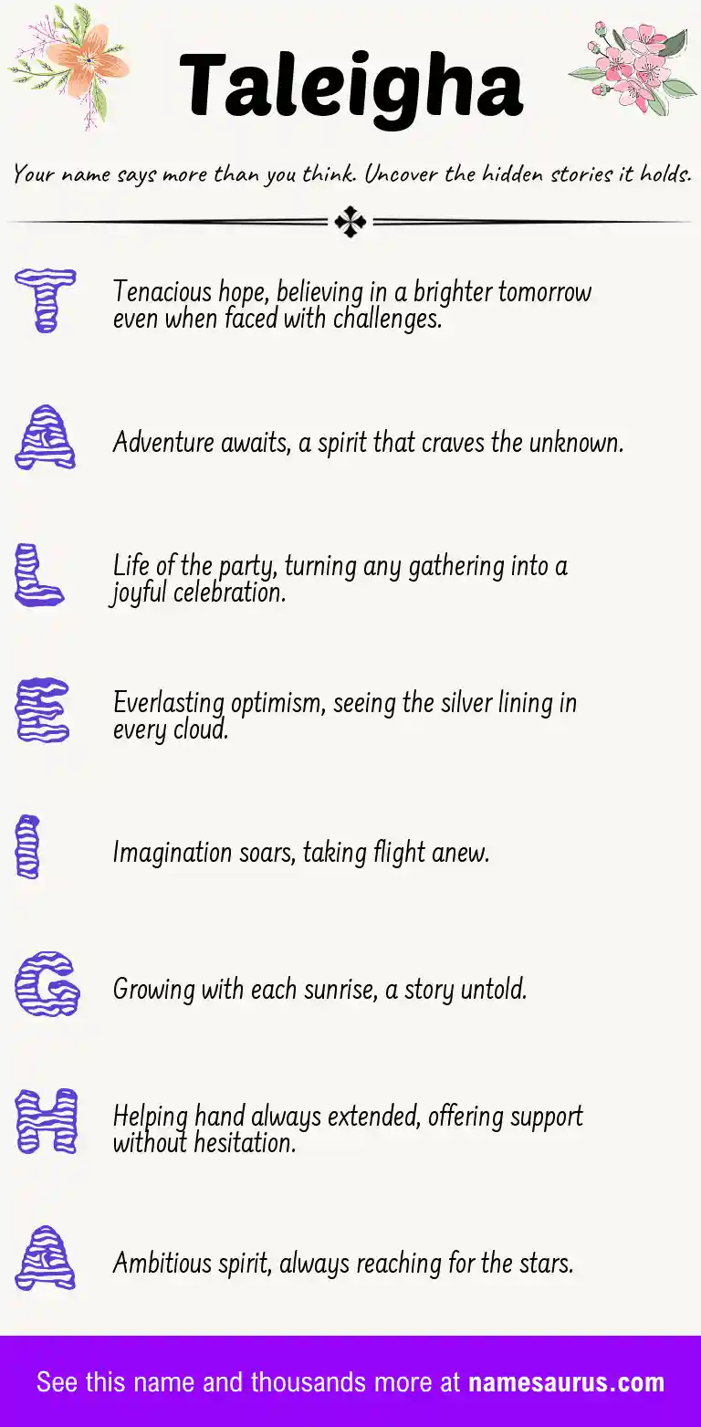 Acrostic poem about Taleigha.