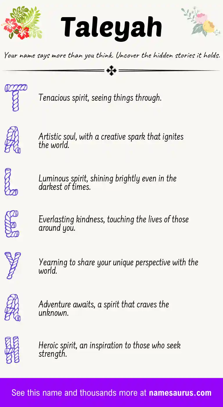 Acrostic poem about Taleyah.