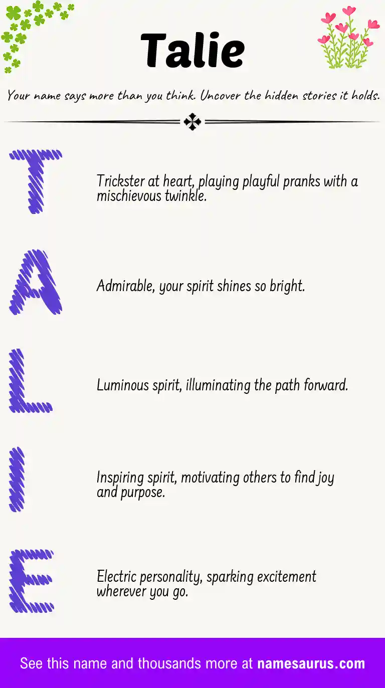 Acrostic poem about Talie.