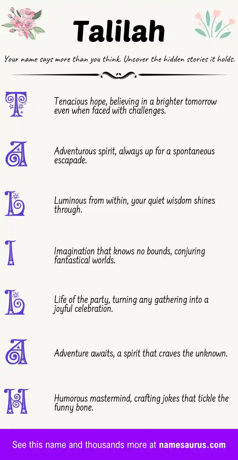 Acrostic poem about Talilah.