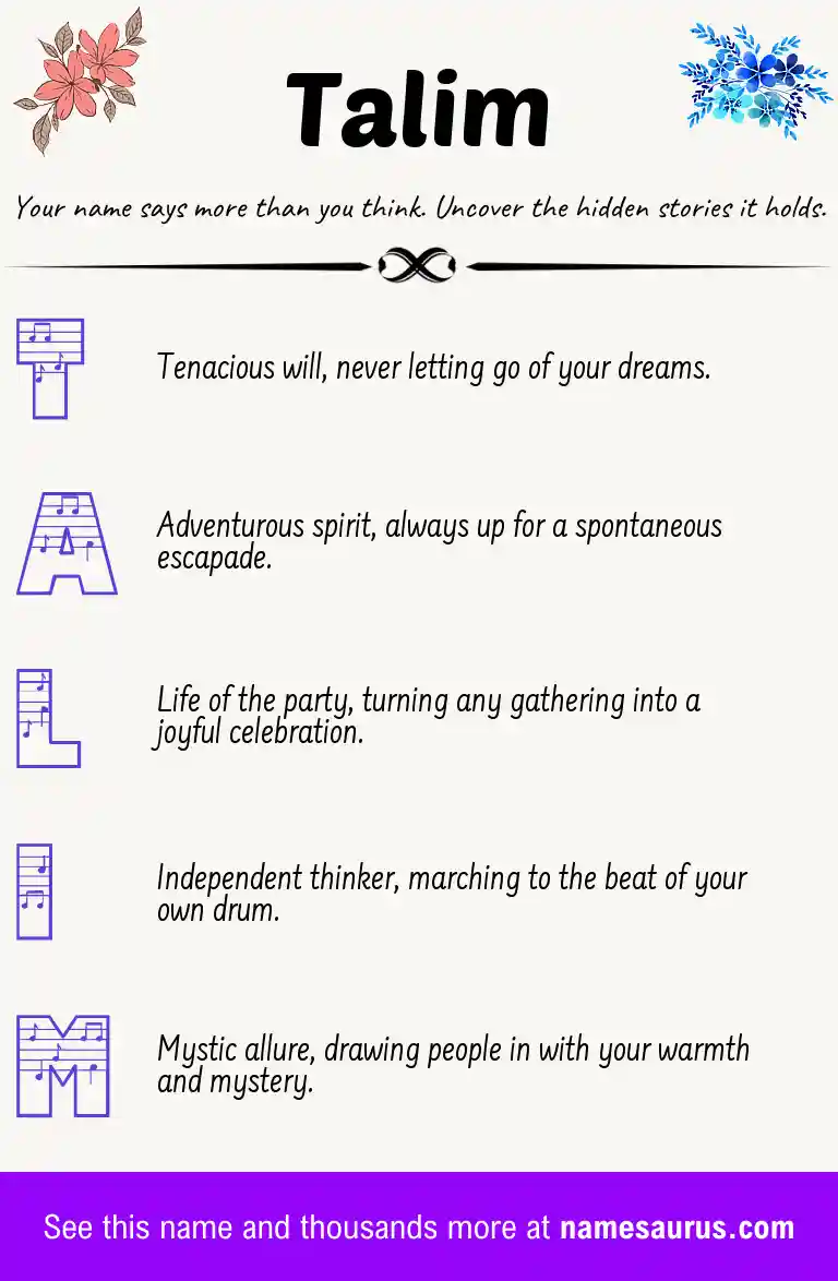 Acrostic poem about Talim.