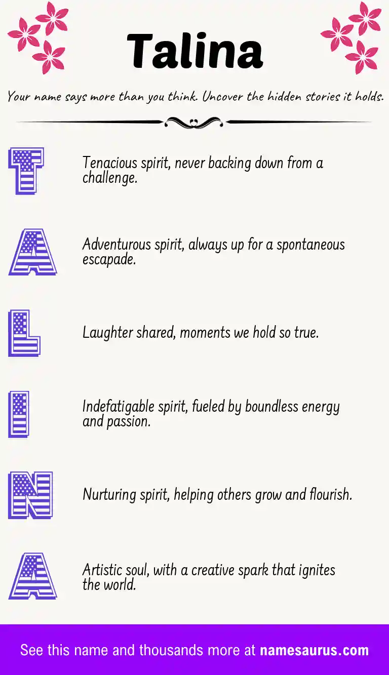 Acrostic poem about Talina.