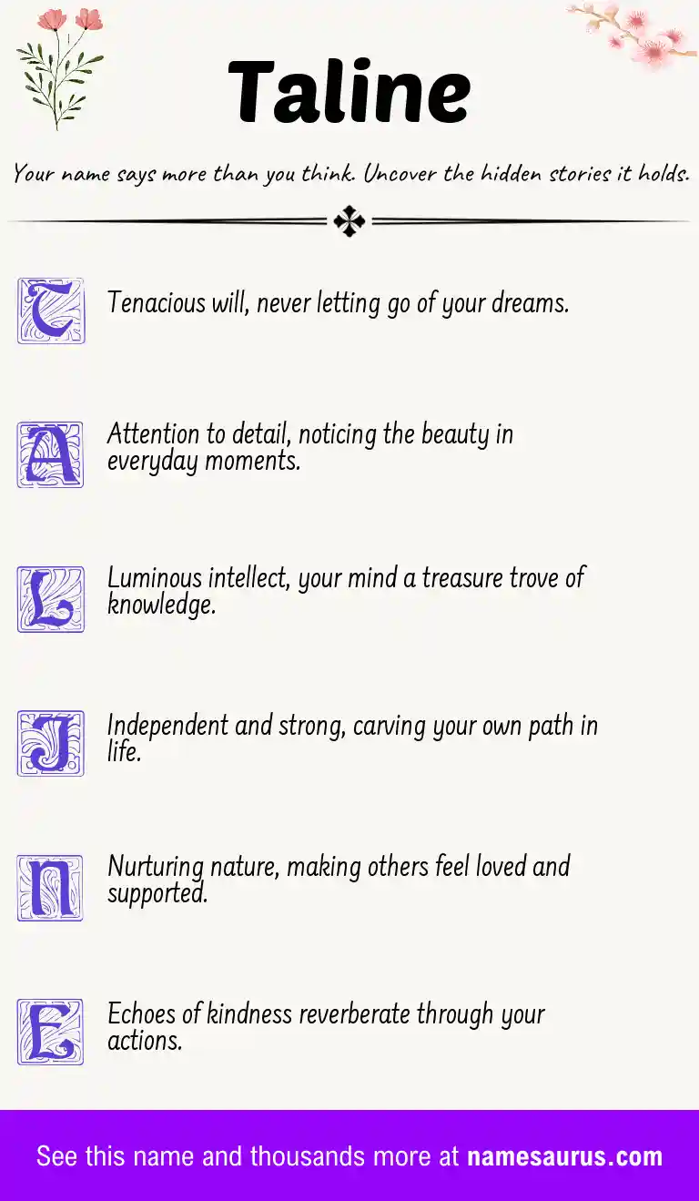 Acrostic poem about Taline.