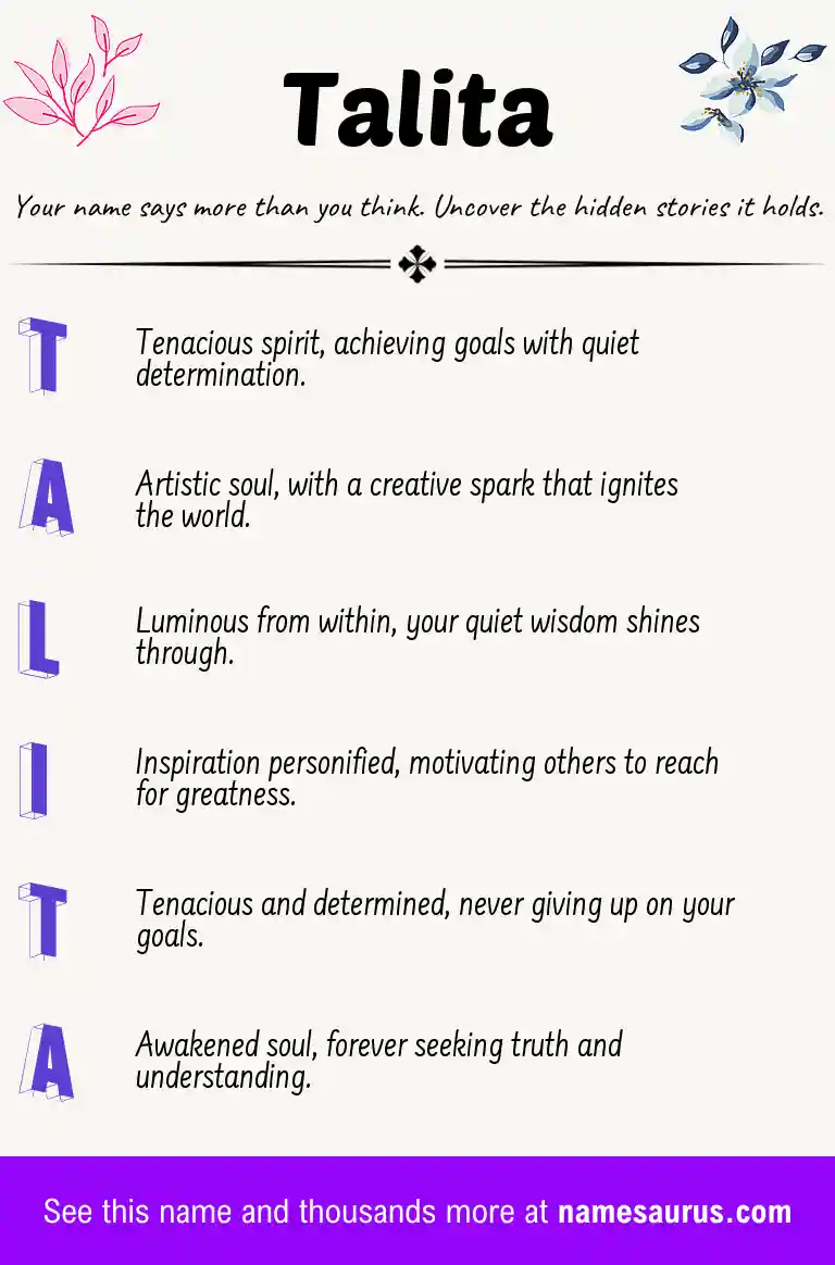 Acrostic poem about Talita.