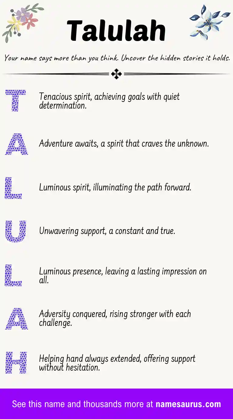Acrostic poem about Talulah.
