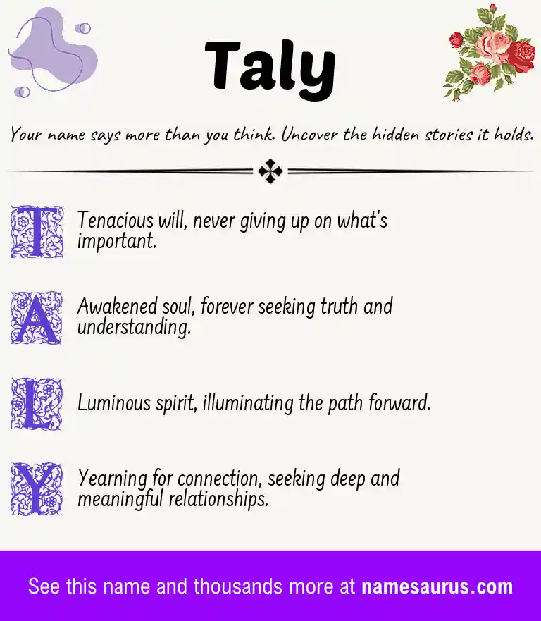 Acrostic poem about Taly.