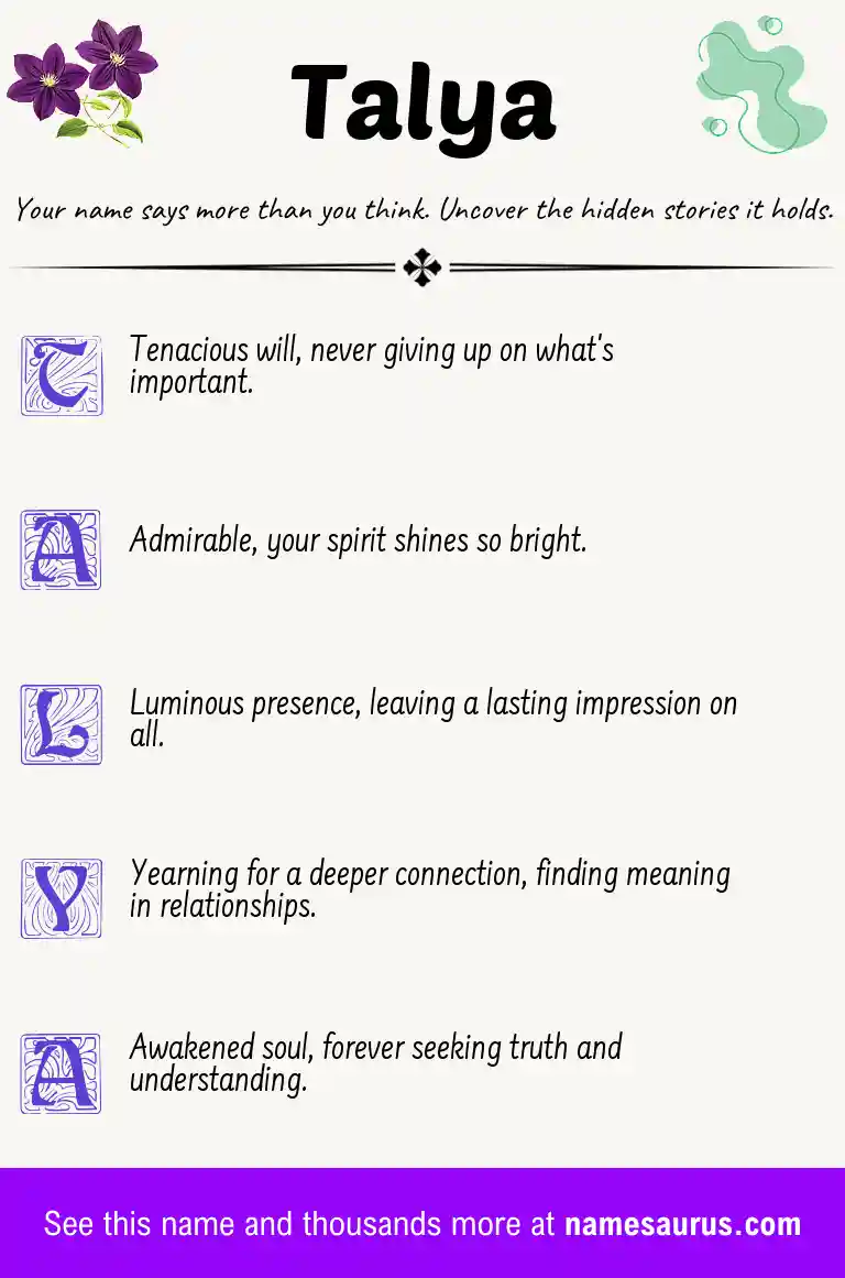 Acrostic poem about Talya.