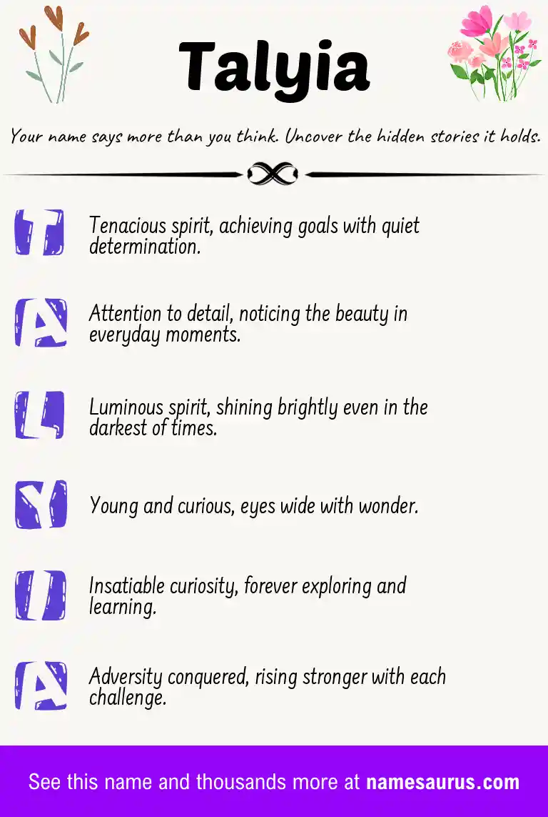 Acrostic poem about Talyia.