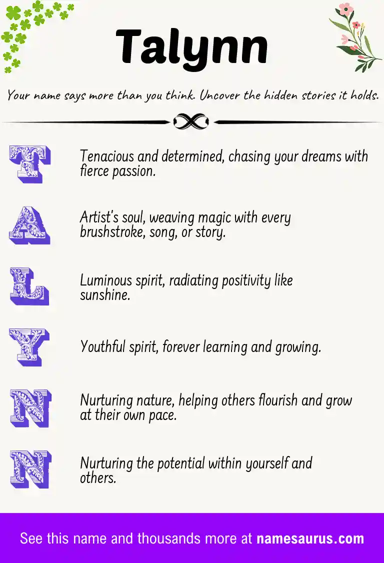 Acrostic poem about Talynn.