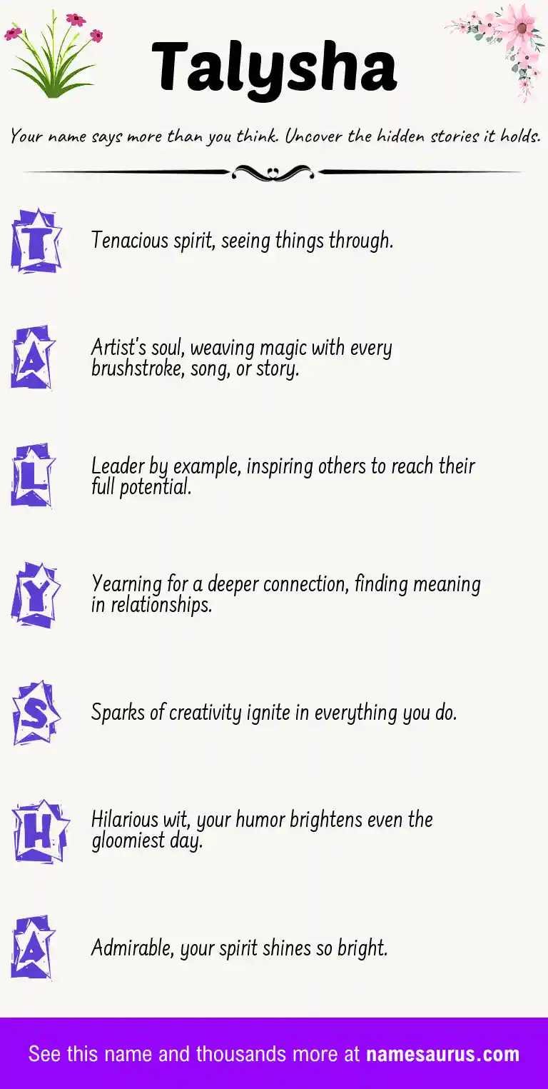 Acrostic poem about Talysha.