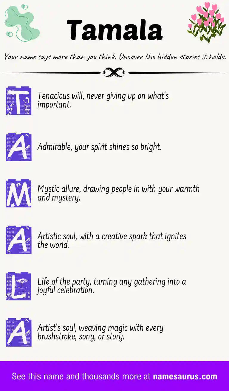 Acrostic poem about Tamala.