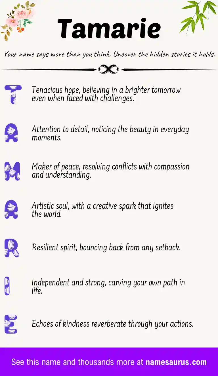 Acrostic poem about Tamarie.