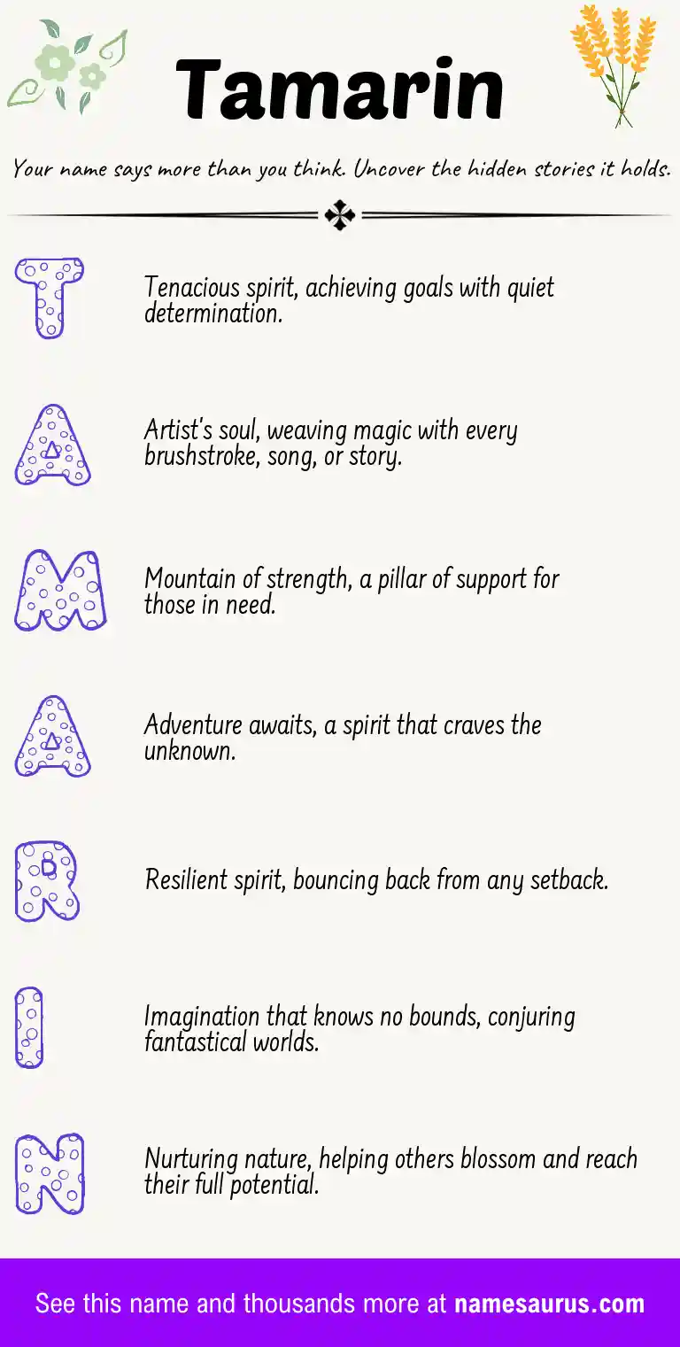 Acrostic poem about Tamarin.