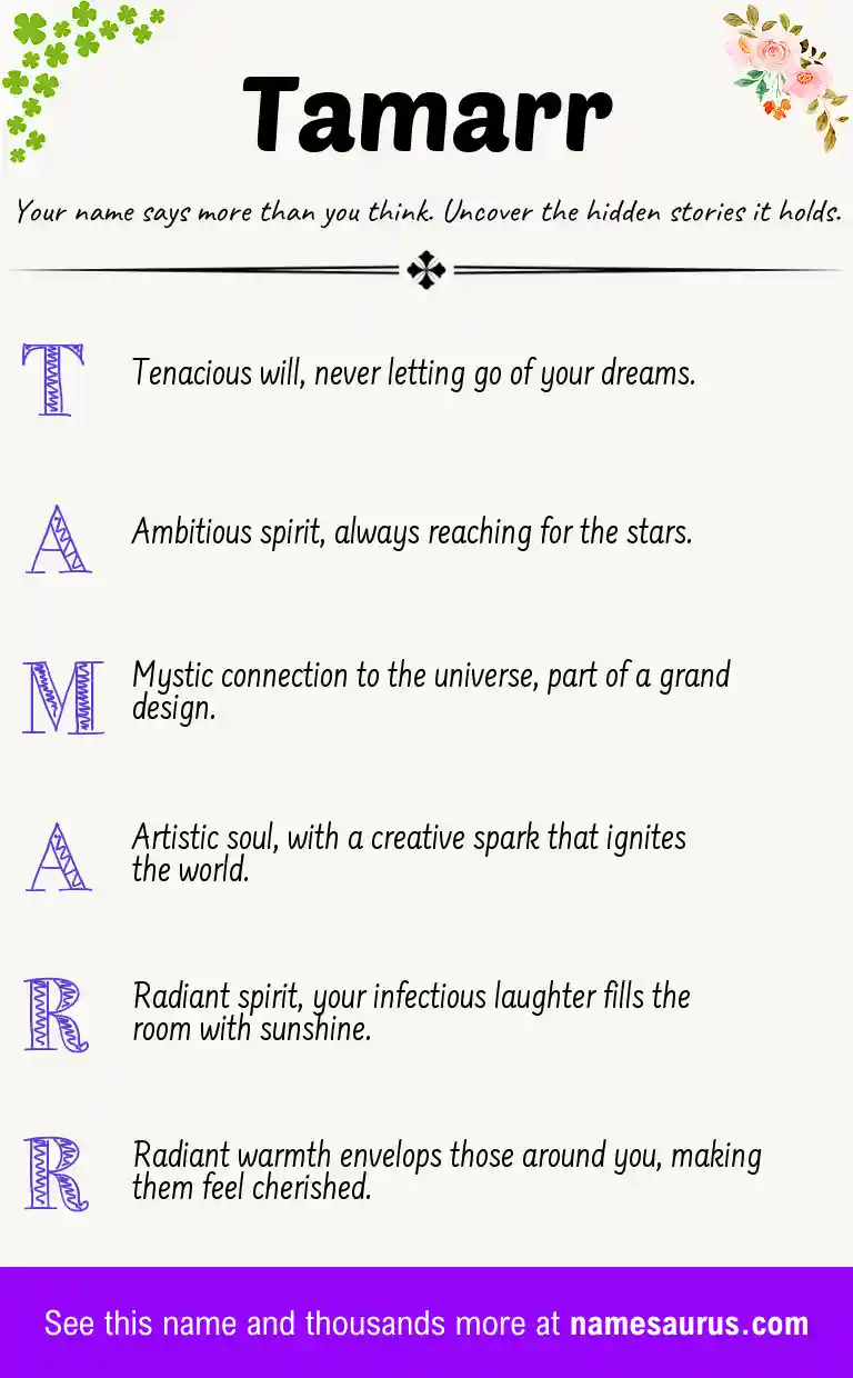 Acrostic poem about Tamarr.