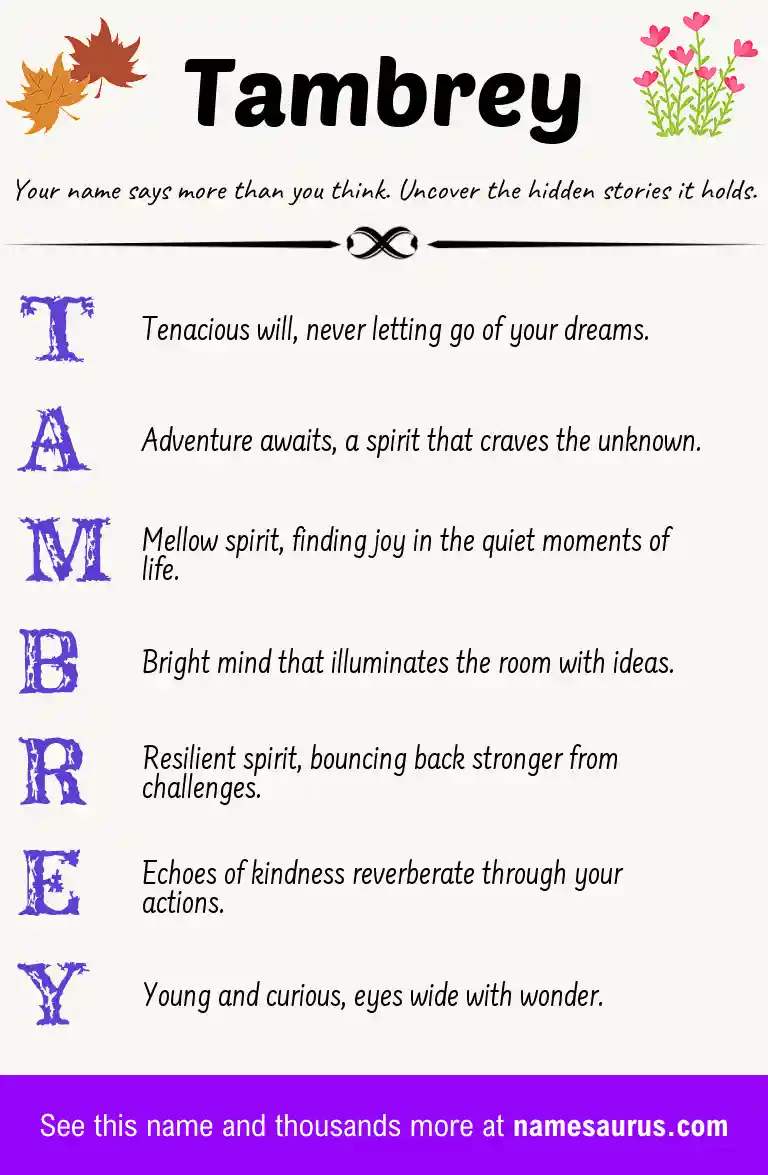 Acrostic poem about Tambrey.