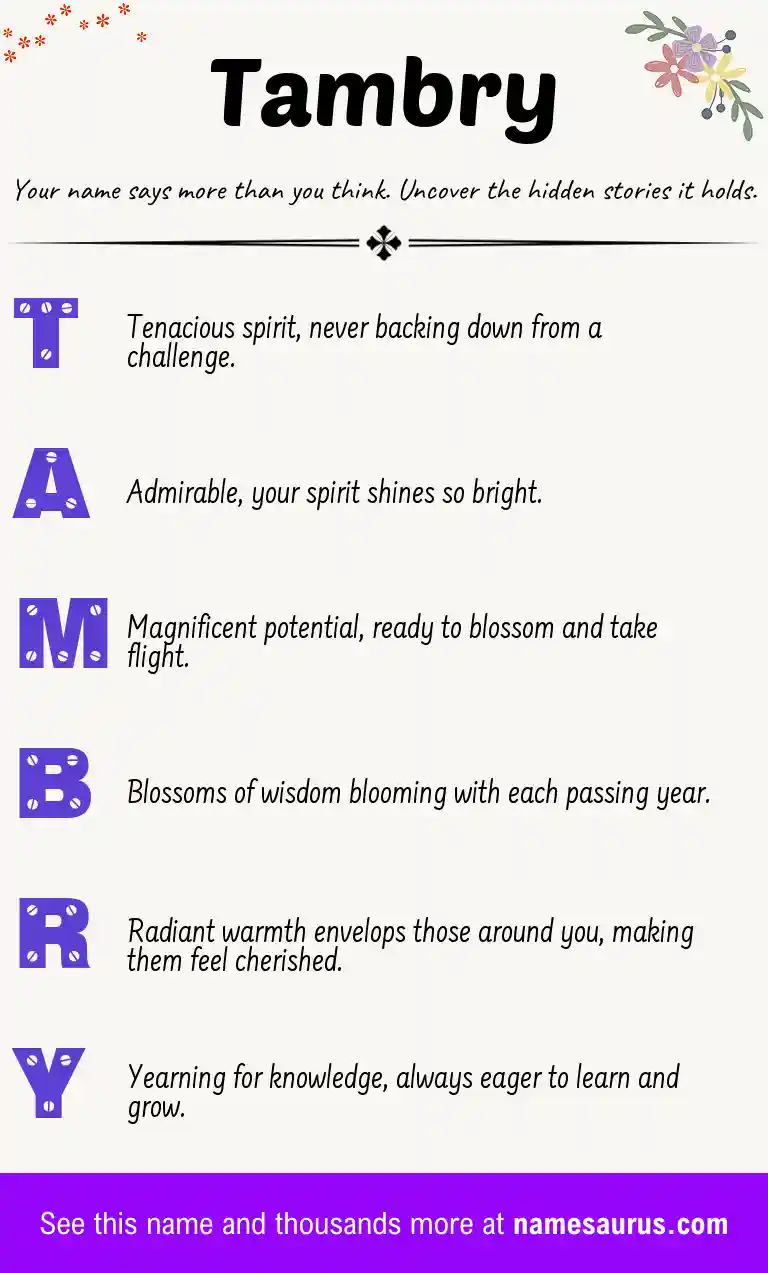Acrostic poem about Tambry.