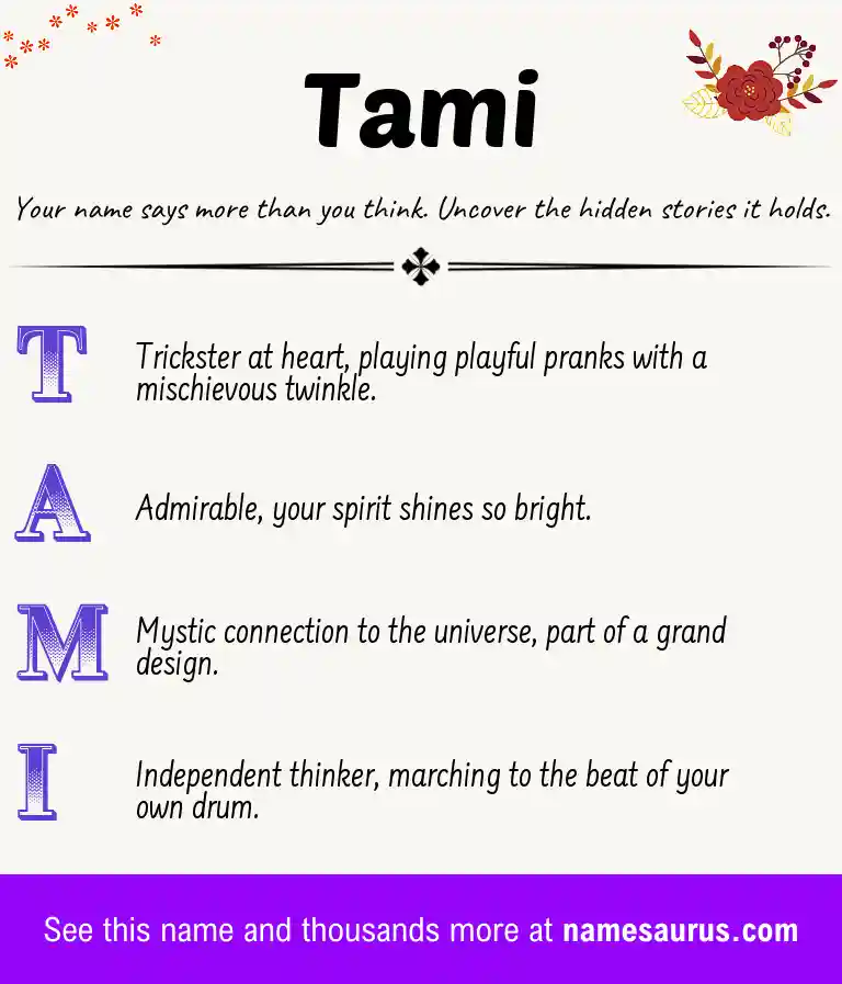 Acrostic poem about Tami.