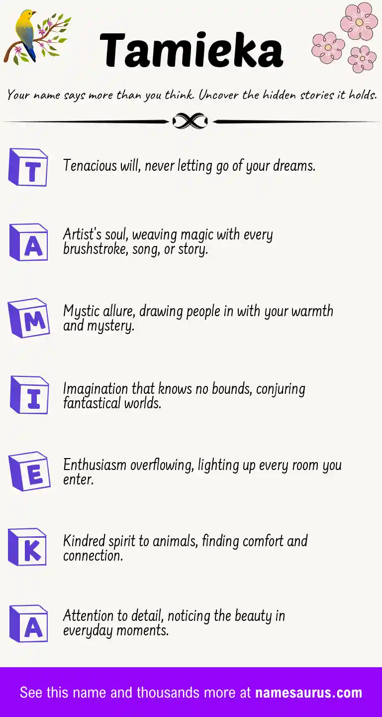 Acrostic poem about Tamieka.