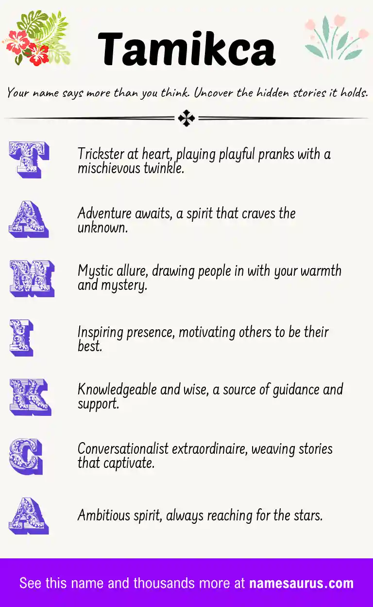 Acrostic poem about Tamikca.