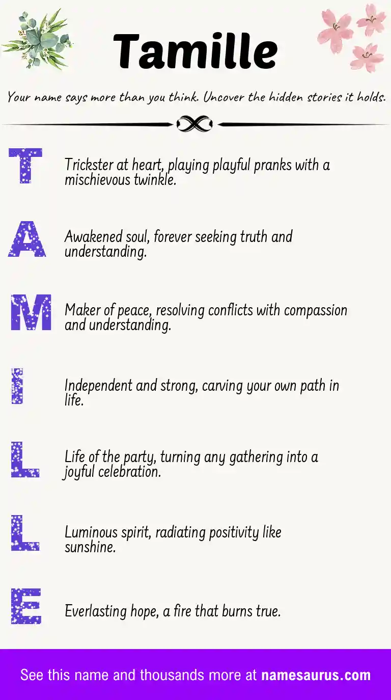 Acrostic poem about Tamille.
