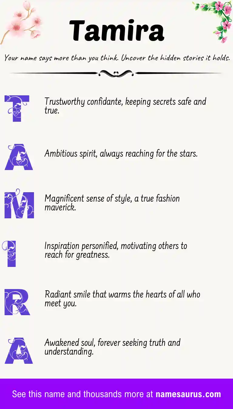 Acrostic poem about Tamira.