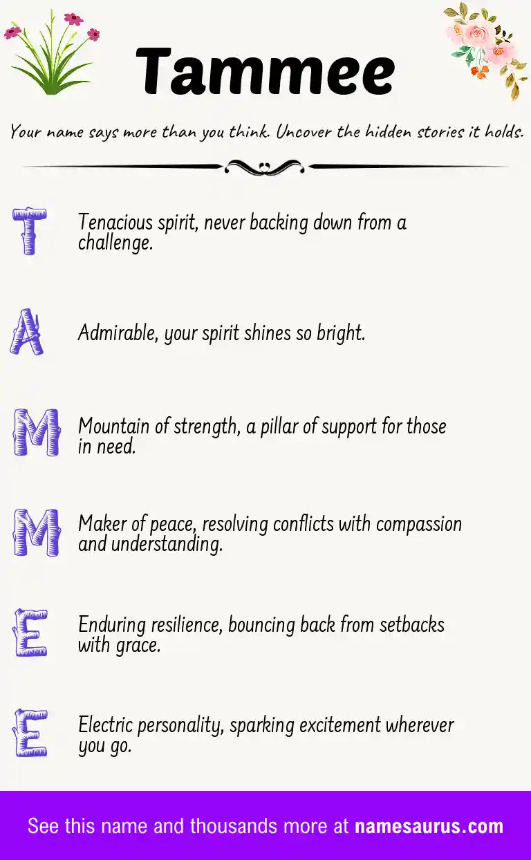 Acrostic poem about Tammee.