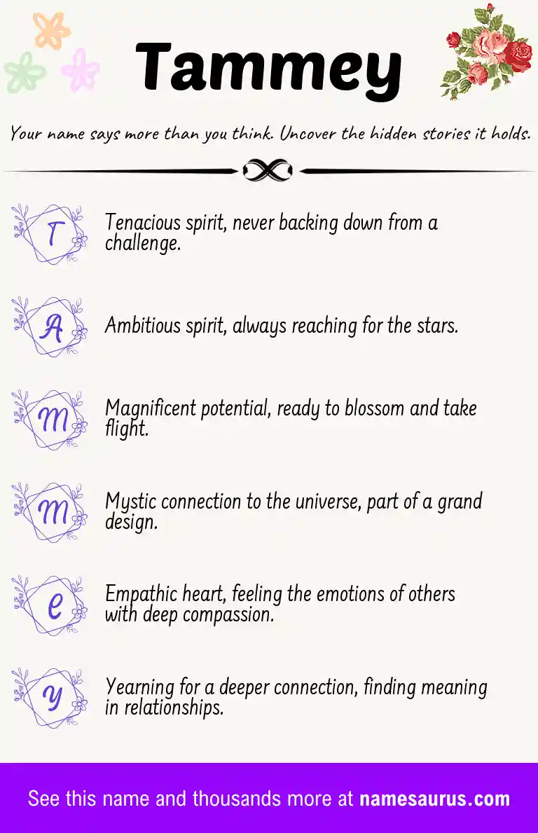 Acrostic poem about Tammey.